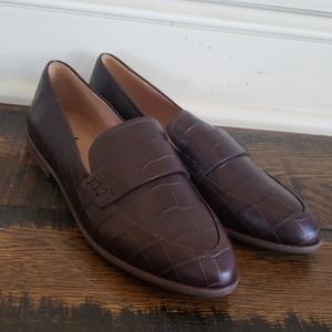 Madewell Alex Loafer Croc Embossed Leather ae358